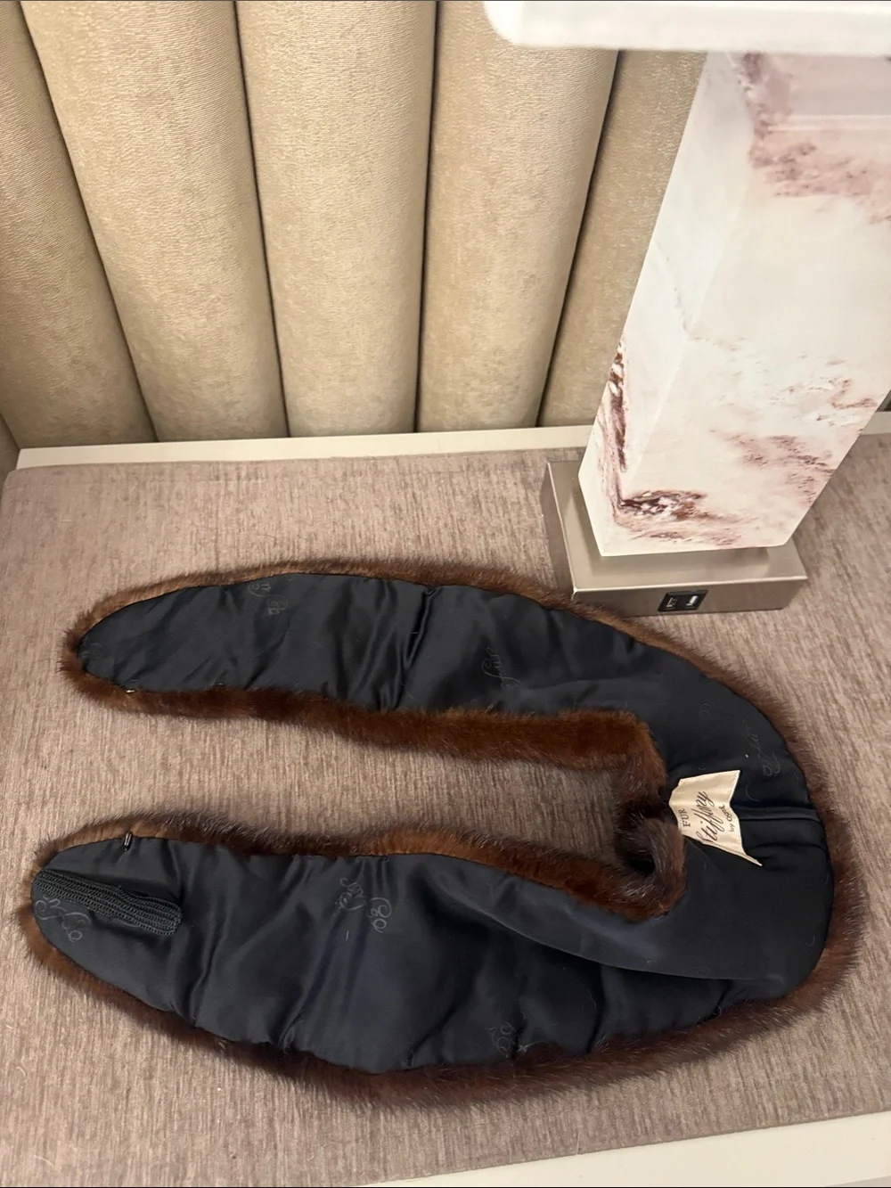 Real mink fur collar clip on
